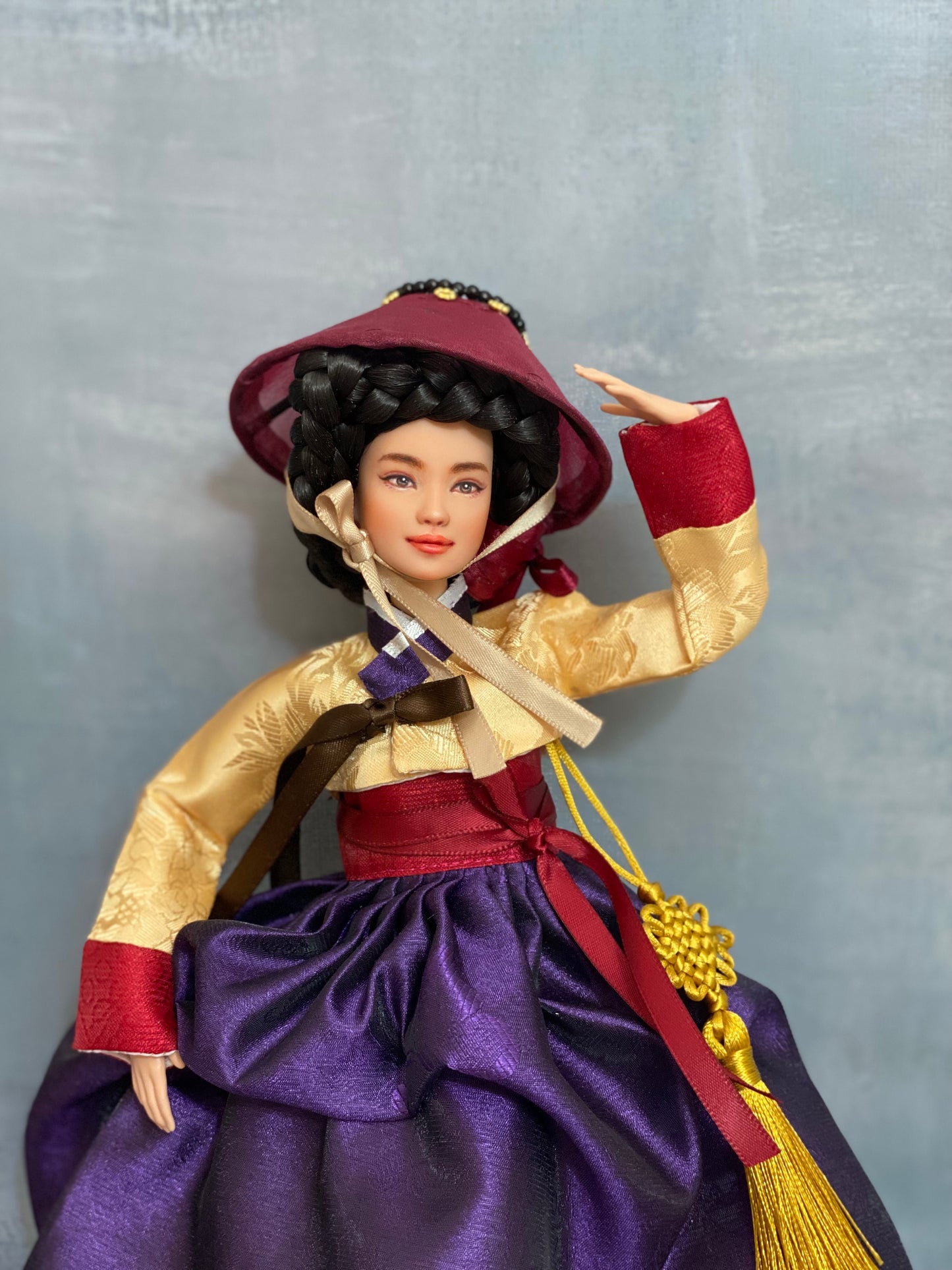 Doll Hanbok for 12"(30cm) doll - Gisaeng(Korean geisha) Hanbok set