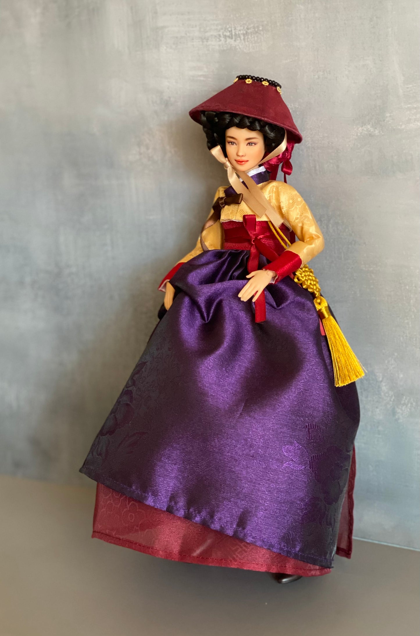 Doll Hanbok for 12"(30cm) doll - Gisaeng(Korean geisha) Hanbok set