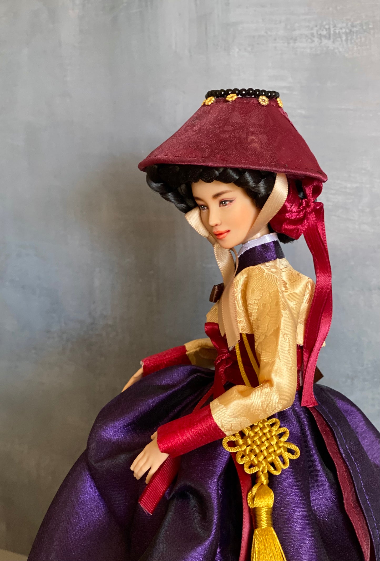 Doll Hanbok for 12"(30cm) doll - Gisaeng(Korean geisha) Hanbok set