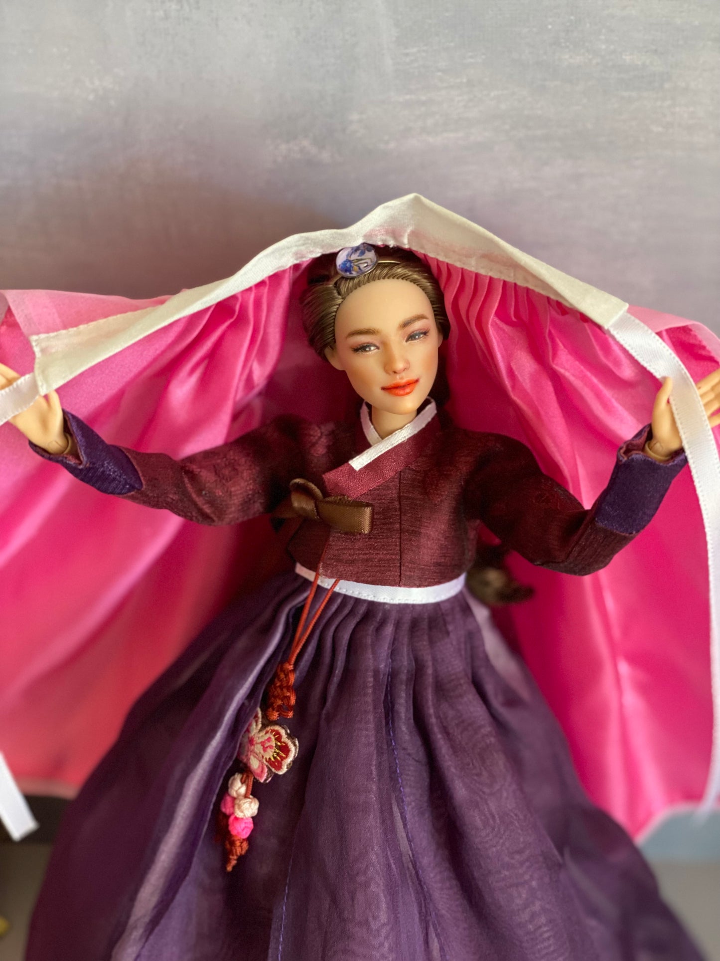 Doll Hanbok for 12"(30cm) doll- Purple Jeogori Hanbok set