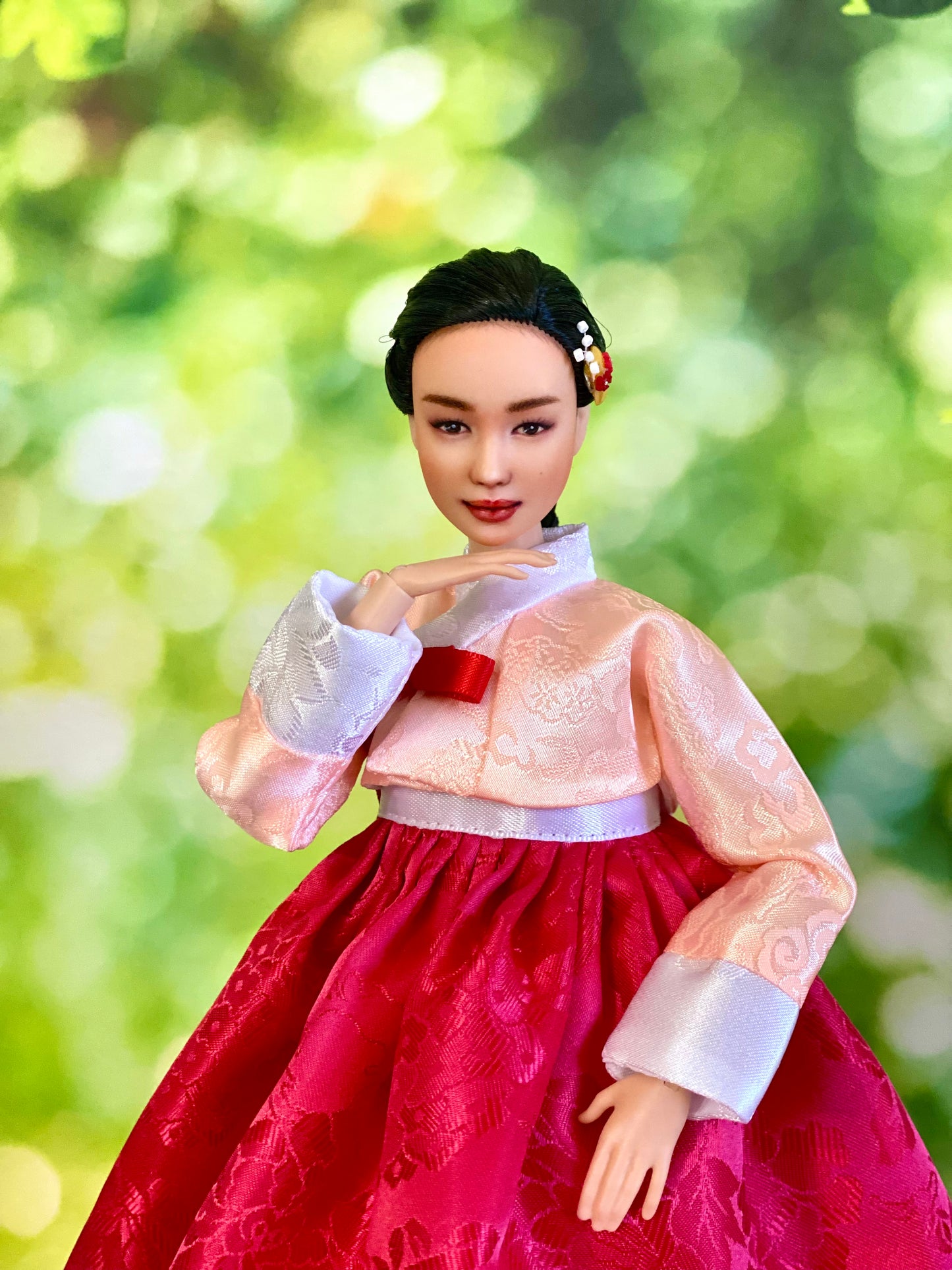 Mix & match doll Hanbok for 12"(30cm) doll- 2 types of Jeogori, skirt, under skirt