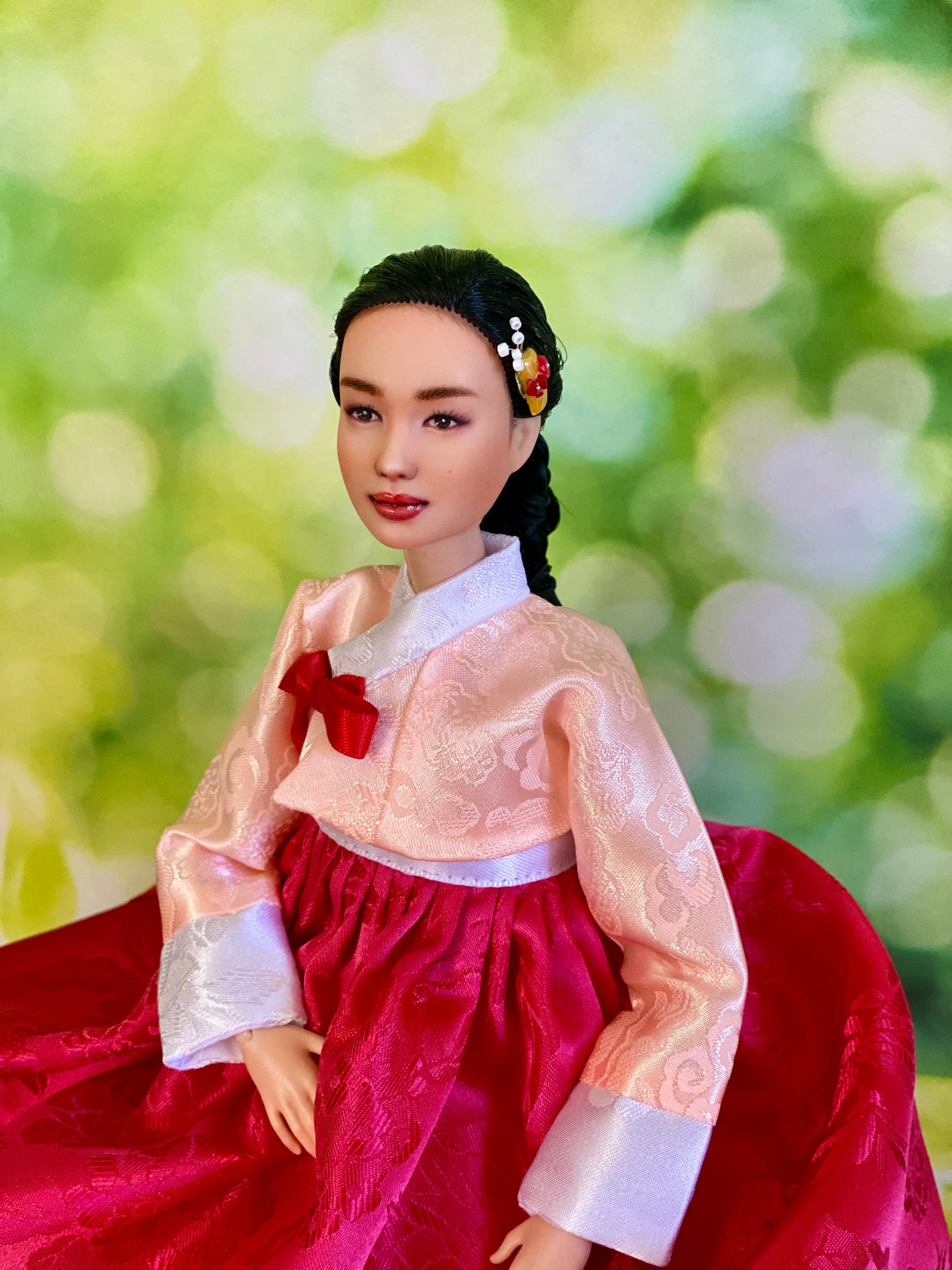 Mix & match doll Hanbok for 12"(30cm) doll- 2 types of Jeogori, skirt, under skirt