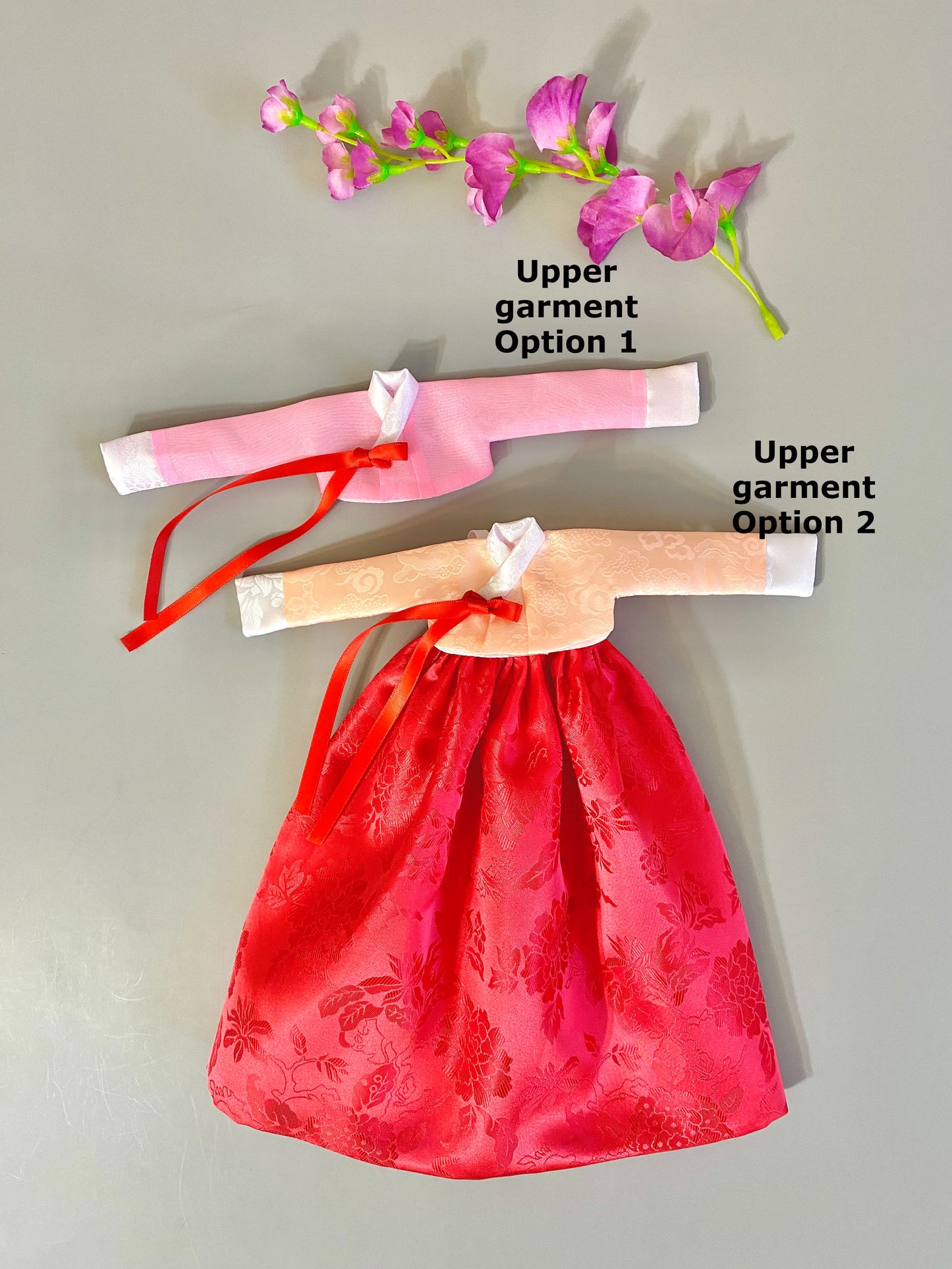 Mix & match doll Hanbok for 12"(30cm) doll- 2 types of Jeogori, skirt, under skirt