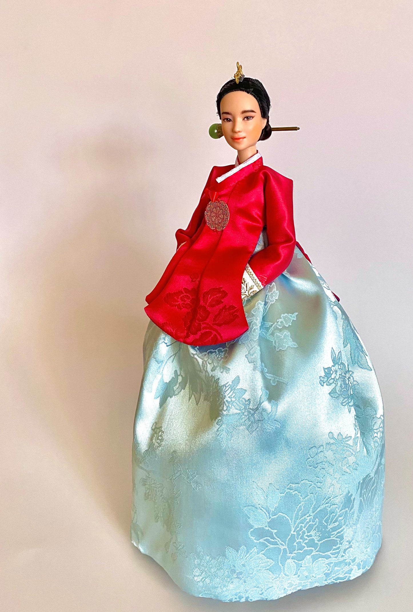 Doll Hanbok for 12"(30cm) doll - Red Dang-eui Hanbok set