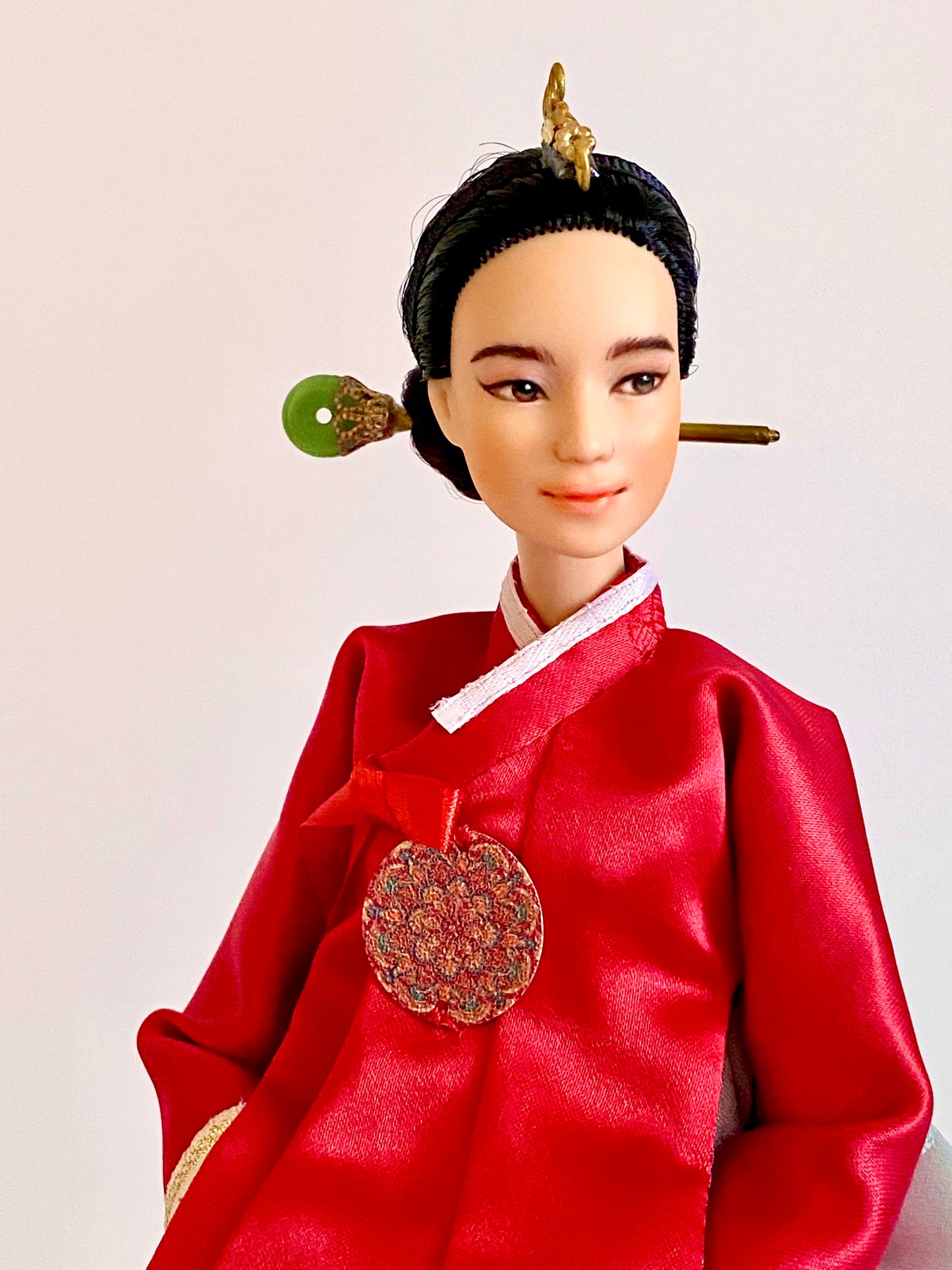 Doll Hanbok for 12"(30cm) doll - Red Dang-eui Hanbok set