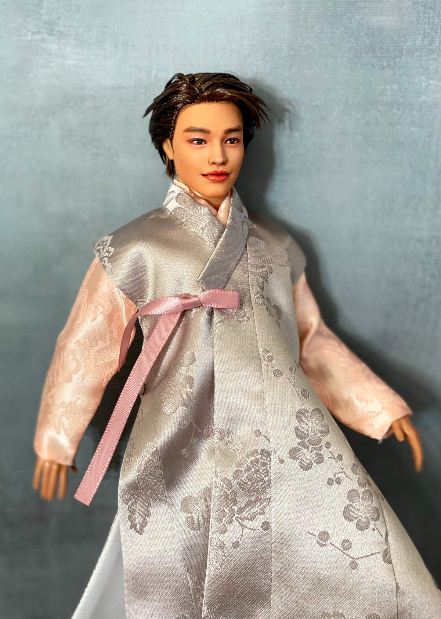 Hanbok para muñeco masculino de 12" - conjunto de abrigo color caqui