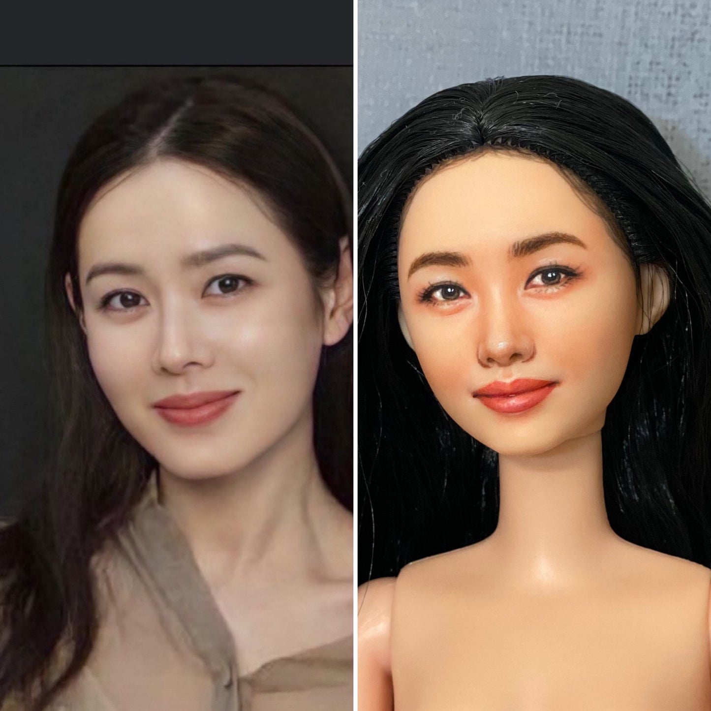 OOAK 12" female doll face repainted