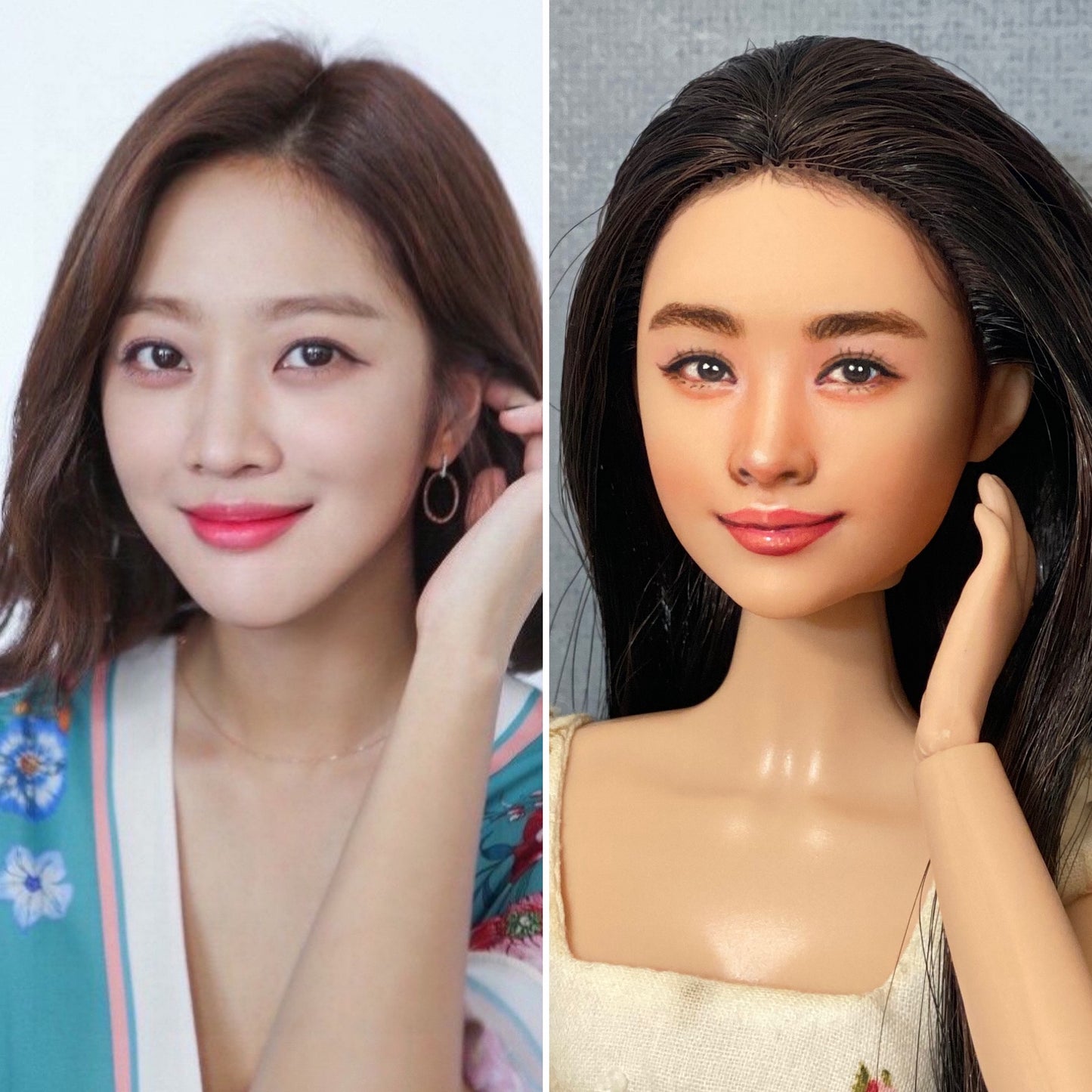 OOAK 12" female doll face repainted