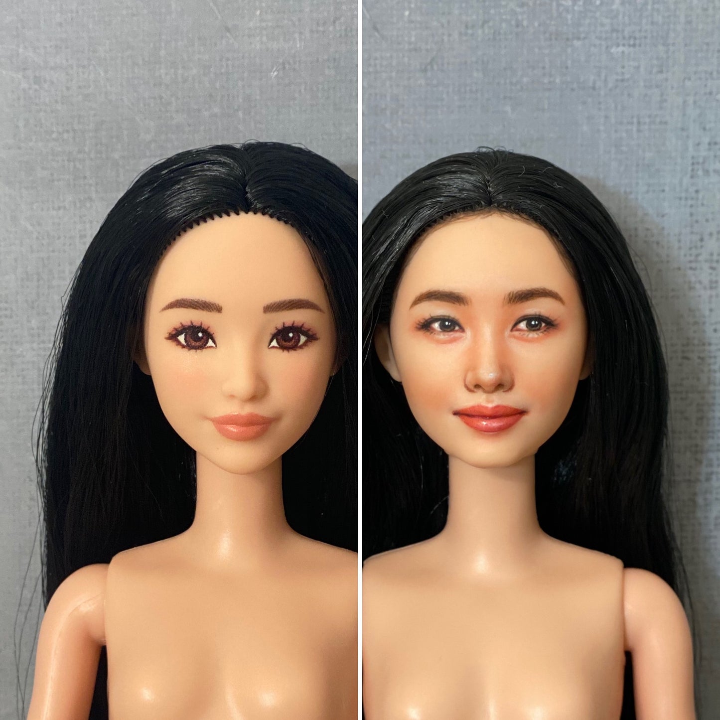OOAK 12" female doll face repainted