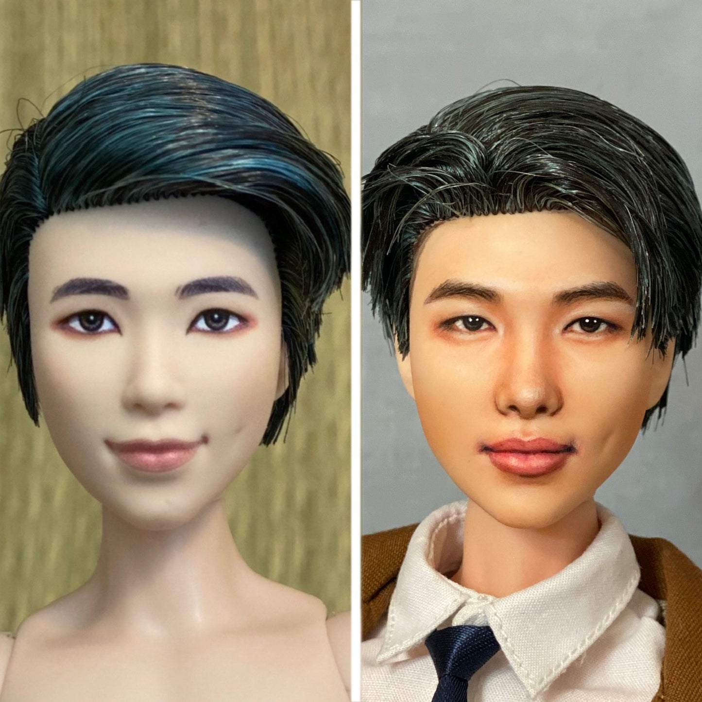 OOAK 12" male doll face repainted