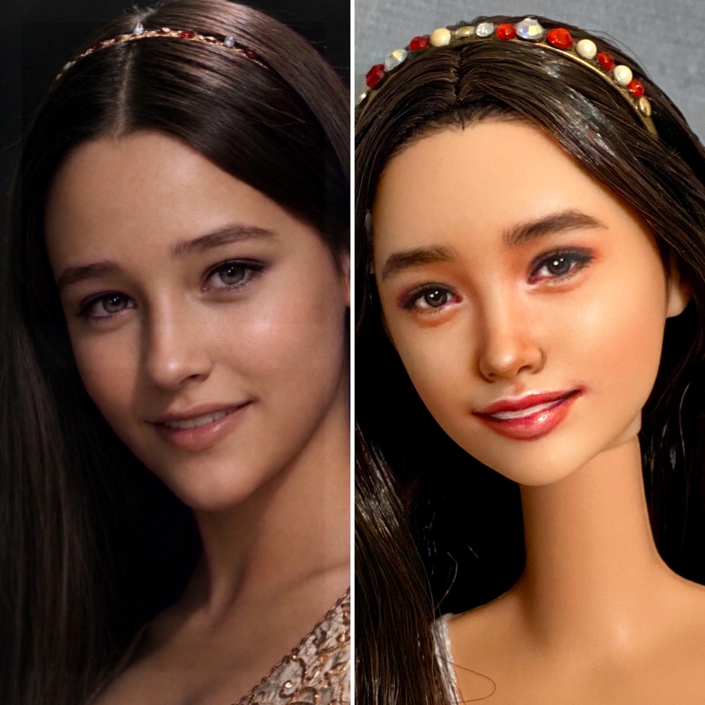 RESERVED FOR MG-OOAK 12" female doll face repainted