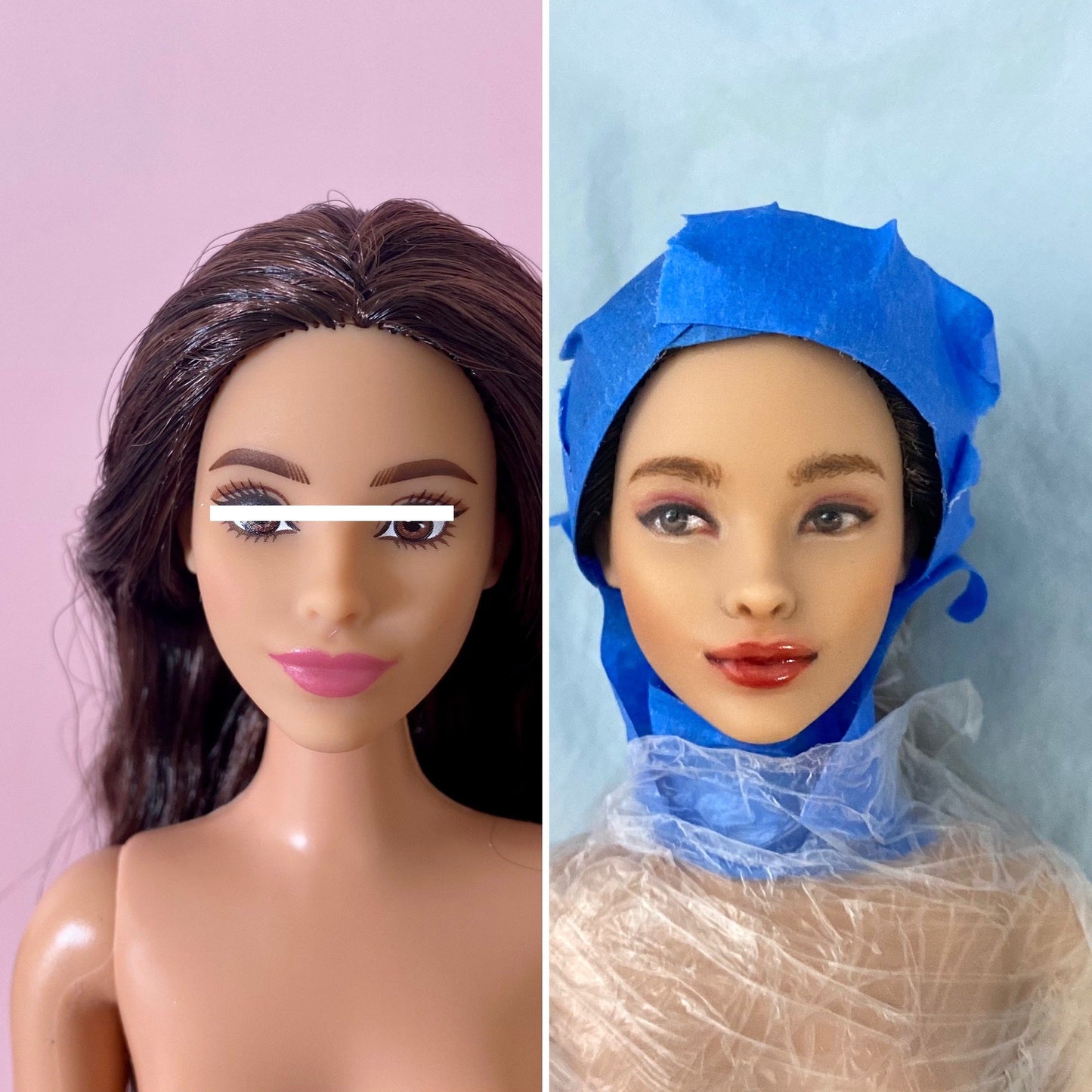 OOAK 12"(30cm) doll face repainting w/ articulated doll body