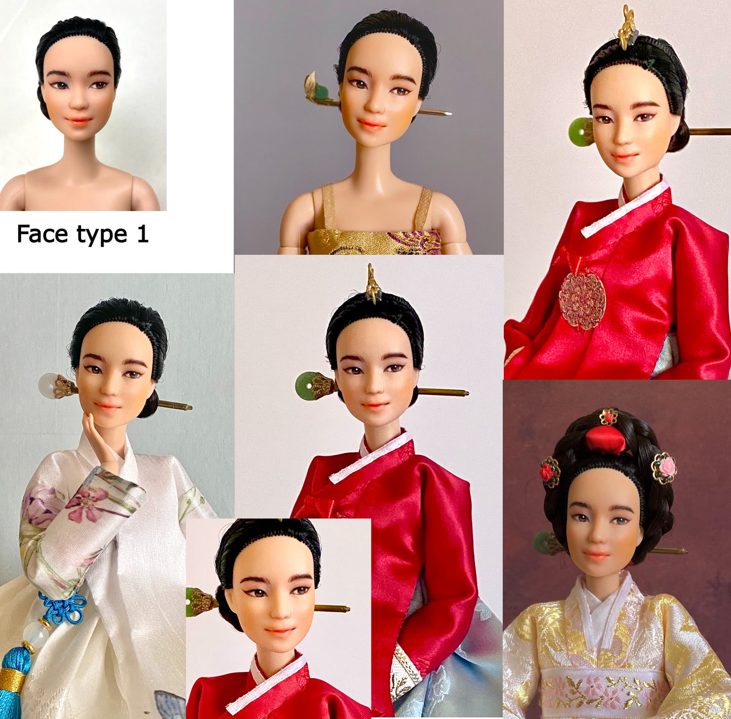 12"(30cm) doll face repainting w/ articulated doll body