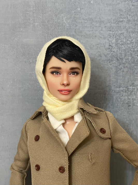 OOAK 12" female doll face repainted